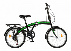 Bicicleta pliabila 20 FIVE Raven cadru otel culoare negru verde foto