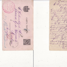 Carta postala 1891 - Intreg postal -circulat Targu Ocna- Worms- Iudaica, rabin