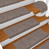 Covorase Scari Cusatura Punch 15 Buc Crem 65x21x4 cm Antiderapante Lavabile Protectie Trepte