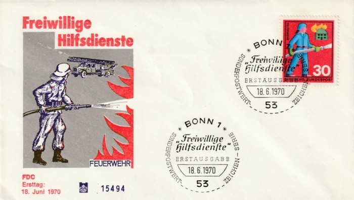 Germania 1970 - FDC , pompieri -