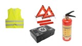 Kit Siguranta Auto Omologat RAR: Stingator 1kg, 2 Triunghiuri, Trusa Medicala, Vesta Reflectorizanta - Valabilitate 5 Ani