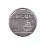 Moneda Aruba 25 cents/centi 1987, stare buna, curata, America Centrala si de Sud, Fier