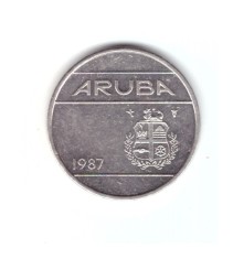 Moneda Aruba 25 cents/centi 1987, stare buna, curata
