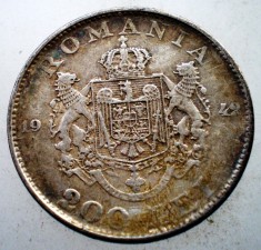 R.128 ROMANIA MIHAI I 200 LEI 1942 ARGINT foto