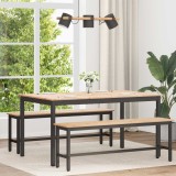 vidaXL Masă de dining natural 150 x 90 x 75 cm Lemn de pin masiv 892791