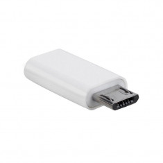 Adaptor Type-C to Micro-USB 2,6 cm Flippy, Alb foto