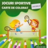 Carte de colorat cu abtibilduri. Jocuri sportive