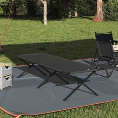 vidaXL Pat pliabil pentru camping Manual Negru Tafeta Oxford