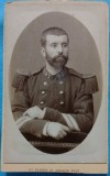 Fotografie tip CDV, Subofiter de infanterie, francez in uniforma de ceremonie, sfarsit de secol XIX