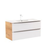 Dulap inferior Vario Trim 100 cu lavoar stejar-alb
