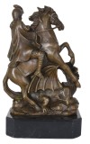 Arhanghelul Mihail-statueta din bronz cu soclu din marmura PAB035