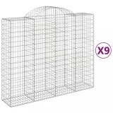 Cumpara ieftin Cosuri gabion arcuite 9 buc, 200x50x160/180 cm, fier galvanizat