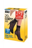 Șosete 1/2 Damă Lycra, Corto 20 Den (2+1 gratis) - Visone, 36-39 (23-25), Conte Elegant