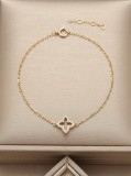 Cumpara ieftin Bratara din Argint 925 Placat cu Aur, cu Motiv Floral Venetian si Zirconii,