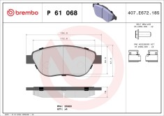 BREMBO P 61 068 PRIME LINE set placute frana,frana disc foto