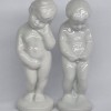 Baiat si fata nud (set) bibelouri portelan romanesc, vechi, vintage
