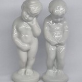 Baiat si fata nud (set) bibelouri portelan romanesc, vechi, vintage