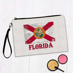 Florida : Cadou Geanta de machiaj : Flag Distressed Souvenir State SUA Coleg de Craciun foto