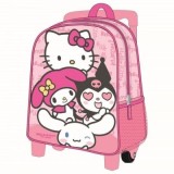 Ghiozdan gradinita 3D Cerda Hello Kitty, 25 cm, 1 compartiment, tip troller, 630022