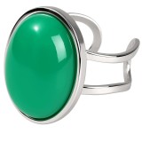 Inel aventurin, piatra norocului și șanselor, formă rotundă sau ovală verde, reglabil