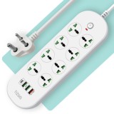 Prelungitor 2 m, 2000W, cu 8 prize, 3 USB si 1 USB tip C, buton de oprire