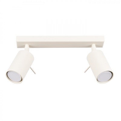 Lampă De Tavan Ring Bej Oțel 2 Becuri Tub Modern De Interior foto