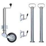 vidaXL Roată manevră remorcă 60 mm 2 tub susținere/2 cleme despicate