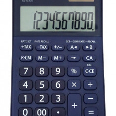 Calculator De Birou, 10 Digits, 149 X 100 X 27 Mm, Dual Power, Sharp El-m335bbl - Bleumarin