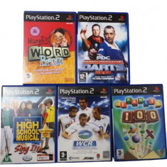 Joc PS2 Word Brain + PDC Darts + Dynamyte 100 + Rugby + High School Muscial