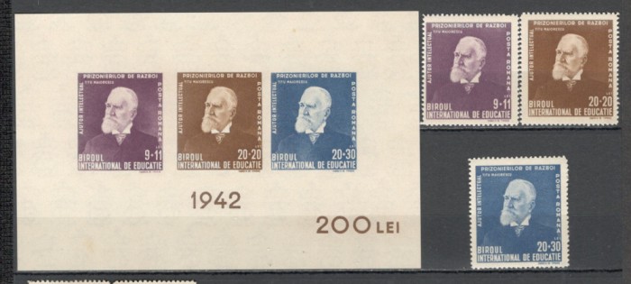 Romania.1942 Ajutor intelectual prizonierilor de razboi-T.Maiorescu XR.92