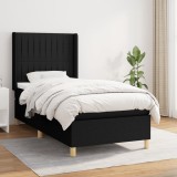 Cumpara ieftin Pat box spring cu saltea, negru, 90x200 cm, textil