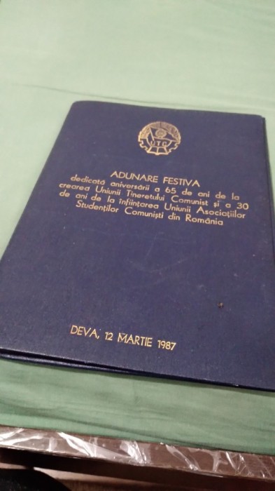 O MAPA UTC PEMTRU HARTII A4DEVA 12 MARTIE 1987 COMUNISTA