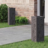 vidaXL Lumină LED Solară pentru Alei 2 pcs Negru Oțel laminat la rece 879765