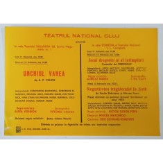 TEATRUL NATIONAL CLUJ , AFIS PROGRAM , 1974
