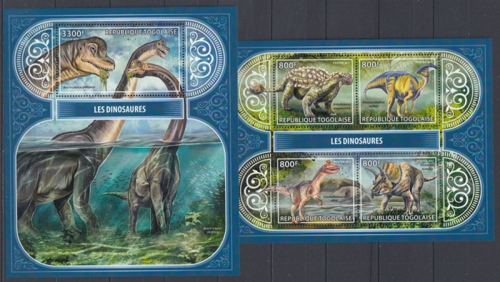 Togo 2017 - DINOZAURI - BL + KB - MNH