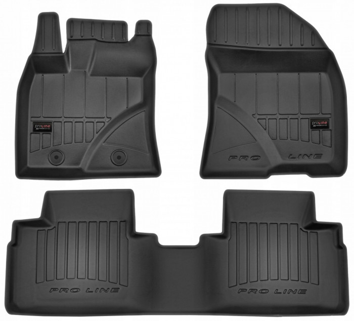 Set Covorase Auto Cauciuc Negro Kia Sorento 3 2015&rarr; Pro Line Tip Tavita 3D 3D409644