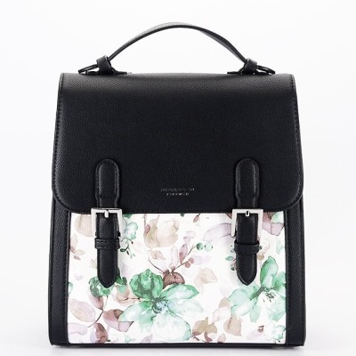 Rucsac negru cu imprimeu floral DHJ731-3 M11 foto