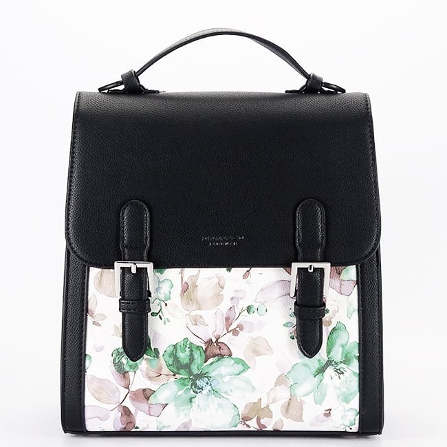 Rucsac negru cu imprimeu floral DHJ731-3 M11