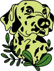 Sticker decorativ, Dalmatian Dog, Galben, 78 cm, 7039ST-1 foto