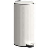 HOMCOM Coș de gunoi 30 L cu capac soft-close, metal și PP, crem | Aosom Romania