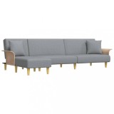 Cumpara ieftin Canapea extensibila in forma de L gri 279x140x70 cm catifea