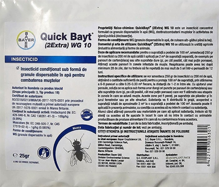 Quick Bayt WG10, 25 grame, Insecticid Muste