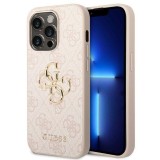 Guess Husa PU 4G Metal Logo iPhone 14 Pro Roz