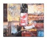 Cumpara ieftin Tablou abstract pictat manual, Fantezie in abstract 18, 60x50cm ulei pe panza in relief efect 3D, gata de agatat pe perete