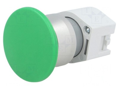 Comutator acționat prin apăsare 22mm verde foto
