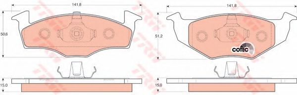 Set placute frana,frana disc VW POLO (6N2) (1999 - 2001) TRW GDB1306