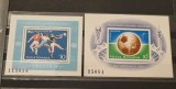 Romania MNH 1974 - Campionatul Mondial de Fotbal Muenchen Germania - colita dantelata si colita nedantelata - LP 852 + LP 853