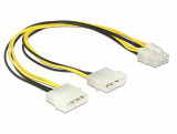 Cablu alimentare EPS 8 pini la 2 x Molex T-T 30cm, Delock 85453