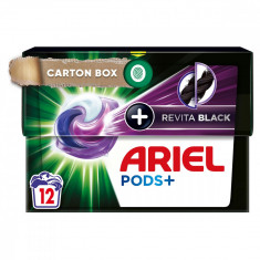 Detergent Automat Pentru Rufe, Ariel Pods +, Revita Black, 12 buc
