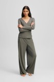 Karl Lagerfeld pijama ESSENTIAL culoarea maro, A3W45005